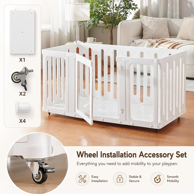 Expansion Kit for Acrylic Dog Playpen - 1 Wheels