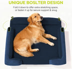 Waterproof Orthopedic Dog Bed for Extra Large Sized Dogs | Memory Foam Pet Bed Sofa with Bolster, Dog Couch with Washable Cover & Non-Slip Bottom, 42x30 Inch, Royal Blue