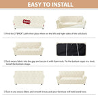 ZNSAYOTX Stretch Oversized Couch Covers for 3 Cushion Couch, 1-Piece Extra Large Sofa Cover Slipcover, Furniture Protector with Elastic Bottom Geometrical Jacquard Fabric (X-Large, Beige)