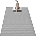 XXL Silicone Cat Litter Mat, 40"x30"(100cmx75cm) Extra Litter Box Mat for Floors, Non-Slip Litter Trapping Mat to Prevent Tracking, Easy to Clean Kitty Litter Catcher Mat, Durable, Gray White