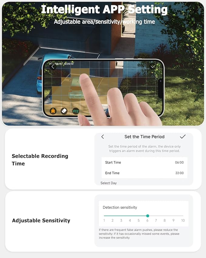 2K Solar Security Cameras Wireless Outdoor, 360°PTZ Outdoor Camera | Battery Powered, Color Night Vision, 2-Way Audio, PIR+AI Motion Detection, IP66 Waterproof, Work with Alexa&Google Assistant