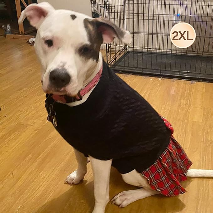 KYEESE Dog Sweater Dress Turtleneck Thick Knit Pullover for Cold Weather | Stretchy Fit, Lightweight & Warm, Cozy Knit Comfort, Cute Bow Accent, Gentle on Sensitive Skin, Comfortable Daily Wear