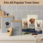 Dog Treat Container Set of 2 with Airtight Bamboo Lids - 8x6 & 7x5 inch | Fits All Popular Treats, Up to 20 Cups Combined Capacity, Airtight Bamboo Lid, Easy Open Lid, Dent-Resistant Durable Metal