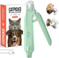 2-in-1 Dog & Cat Nail Clipper with Grinder, LED Light Rechargeable Grooming | Catpick care Type-c Cordless Nail Cutter, Safety Lock & Catcher, Stainless Blade Trimmer for Small Medium Large Pets, Green