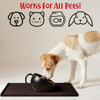 DogBuddy Dog Food Mat – Waterproof Dog Bowl Mat for Food and Water, Silicone Pet Feeding Mats for Floors, Non-Slip Placemat with High Edges for Dogs Bowls, Puppy Essentials (L: 24" x 16", Coffee)