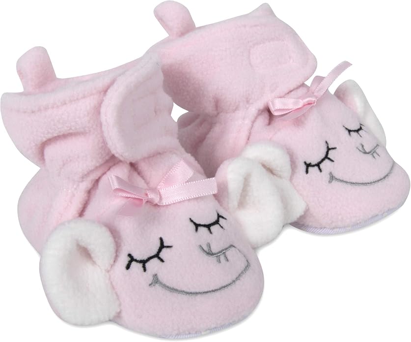Cozy Fleece Baby Booties- Sherpa Baby Crib Booties Soft Soled Winter Shoes Unisex Fleece Booties Baby Boy, Baby Girl 0-6 Months