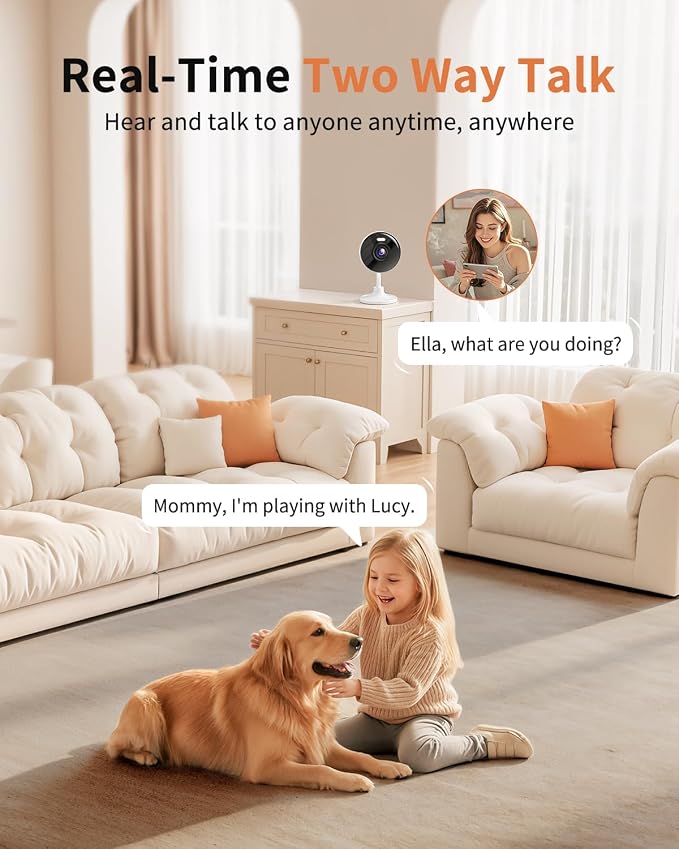 2K Security Cameras 4 Pack, Home Cameras Indoor/Outdoor for Baby/Pet | 5G & 2.4G WiFi Camera for Dog/Cat/Nanny Monitoring, 2-Way Audio, Color Night Vision, 24/7 Local Recording, Works with Alexa