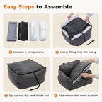 PAWZ Road Dog Car Seat for Small Medium Dogs, Waterproof Booster Bed | Dog booster car seat with dual safety belts, side storage pocket, waterproof leather, soft PP cotton for travel and home