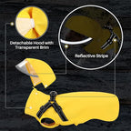 SlowTon Dog Raincoat Waterproof - Dog Rain Jacket with Harness and Hood Lightweight, Reflective Dogs Rain Coat for Large Medium Small Dogs Girl Boy Puppy Poncho Pet Clothes (Yellows)