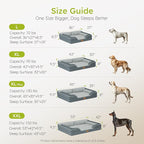 CWAWZ XXL Dog Bed for Extra Large Dogs, Giant Orthopedic Dog Beds with Cooling Gel Memory Foam, Waterproof Pet Bed with Removable Washable Cover, 53" Pet Sofa Bed Velvet with Bone Toy, Dark Gray