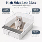 2 Pack Small Cat Litter Box with Mat & Scoop, Open Top High Sides | 2 Pack Small Cat Litter Boxes with Mat & Scoop, Open Top High Sides Low Entry, Easy Clean for Kittens & Small Cats