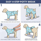 Spark Paws Dog Surgery Recovery Suit – Dog Recovery Suit After Surgery, Anti-Lick Dog Onesie, Abdominal Wound Protector, Soft Cone Alternative for Spay Neuter Male Female Pet Recovery - Breakfast, L