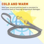 Viper Biothane K9 Working Dog Leash Waterproof Lead for Tracking Training Schutzhund Odor-Proof Long Line with Solid Brass Snap for Puppy Medium and Large Dogs, 15ft Battleship Gray