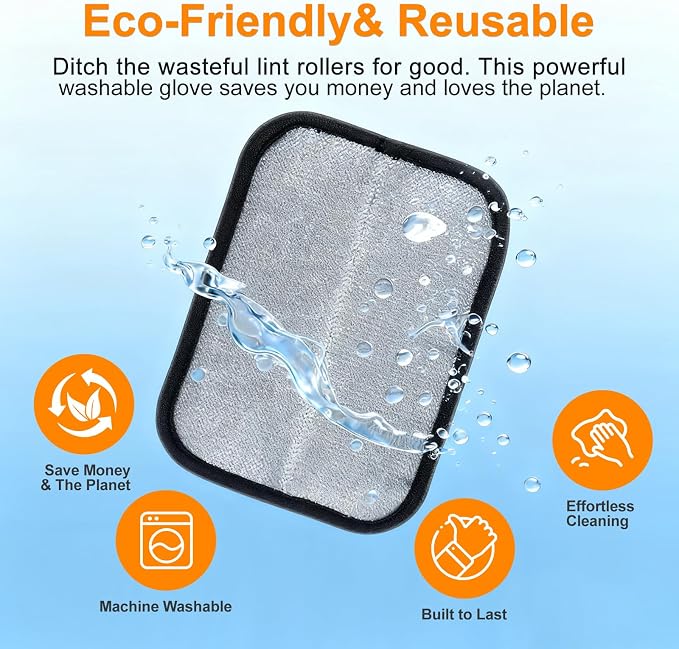 Pet Hair Removal Glove,Reusable Electrostatic Pet Hair Remover Glove,Washable Grooming Tool for Cats, Dogs, Furniture, Car Seats, & Carpets(1 Piece)