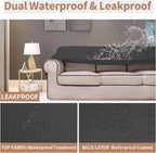 Easy-Going 100% Waterproof Oversized Chair Couch Cover, Stretch Sofa Cover | Dual Waterproof Sofa Slipcover, Leakproof Furniture Protector Against Stain Spill from Kids, Pets, Dog, Dark Gray