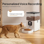 VOLUAS Automatic Cat Feeder, 6L Timed Dry Food Dispenser for Cats & Dogs | Programmable Portion Control, Up to 4 Meals Daily, Dual Power Supply, Power-Off Memory, 10-Second Voice Recorder