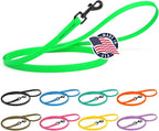 Dogline Biothane Waterproof Dog Leash Strong Coated Nylon Webbing with Black Hardware Odor-Proof Easy to Clean High Performance for Small or Large Dogs Made in USA 4 or 6 ft Lead, Tropical Green