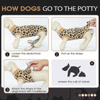 FUAMEY Dog Surgery Recovery Suit, Soft Breathable Neuter Suit for Male Dogs | Post Neuter Surgery Suit, Alternative to Cone of Shame, Wound Care for Dogs, Anti-lick Dog Recovery Suit Brown Leopard M