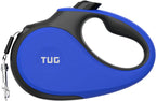 TUG Tiny 360° Tangle-Free Retractable Dog Leash with Anti-Slip Handle | 10 ft Nylon Tape | One-Handed Brake, Pause, Lock (Blue)