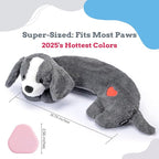 Moropaky Heartbeat Puppy Toys Dog Heartbeat Toy for Anxiety Relief Calming Aid, Heartbeat Stuffed Animal for Puppy Dog Comfort Sleep Aid Crate Training, Puppy Essentials, Dark Gray