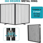 Snagle Paw Extra Wide Dog Gate,Free Standing Dog Fence with Door, Up to 52 Inch Wide Pet Gate with Support Feet for Stairs, Hallways, Doorways, Yard (Black, 2 Panels)