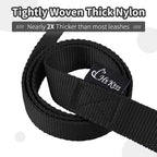HIKISS Long Dog Leash Obedience Recall Training Agility Lead with Thickening Material for Large Dog - 15ft 20ft 30ft 50ft 100ft Training Leash(Black 15ft)