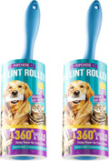 POPCHOSE Lint Roller for Pet Hair Extra Sticky, 180 Sheets with 2 Handles | Dog and Cat Hair Remover for Clothes, Furniture, Couch, Lint Roller for Carpet