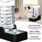 RIZZARI 10L Automatic Dog Water Dispenser with 304 Stainless Steel Bowl | Gravity-Fed Refill,Spill-Resistant,Detachable for Cleaning,Stable Anti-Tip Base,Food-Grade Materials,for Daily Hydration