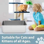 WENBOKMIN Stainless Steel Litter Box - Cat Litter Box Easy to Clean, Never Absorbs Odor, Stains, or Rusts - Silver (17.7" L x 13.5" W x 6" H)