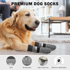 SCENEREAL Anti Slip Dog Socks to Prevent Licking Paws, Dog Shoes for Hot/Cold Pavement, Paw Protector Traction Control on Hardwood Floor, Dog Shoes Booties for Puppy Small Medium Large Senior Dogs