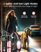 SLOPEHILL Dog Shock Collar,4200FT Dog Training Collar with Remote,Pink | IP68 Waterproof e Collar with Beep,Vibration,Safe Shock,Light,No Shock Mode,Shock Collar for Small Medium Large Dog 8-140lbs
