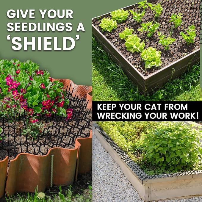 Scat Mat for Cats 16 x 13 Inch, Digging Deterrent for Dog, 8 Pack Cat Spike Deterrent Mats for Indoor/Outdoor, Pet Training Mat to Protect Furniture, Sofa, Plants & Garden