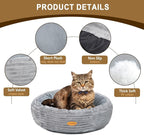 CANMIL Cat Bed, Cat Bed for Indoor Cats, 20’’ Donut Cat Bed for Cats and Small Dogs, Washable Round Pet Bed, Indoor Use