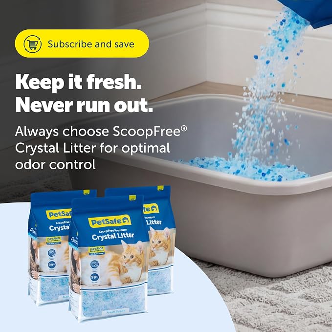 PetSafe ScoopFree Odor Control Crystal Cat Litter, Fresh Scent, 8 Lb Bag, Pack of 3