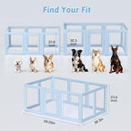 Acrylic Dog Playpen Indoor, Puppy Playpen, Acrylic Dog Pen, 10PCS | 23.6" H, Skin Pink, Purple & Sky Blue, Clear View, No-Gap Escape-Proof, Tool-Free Setup, For Puppies & Small Dogs