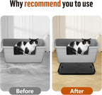 Cat Litter Box Step, Large Cat Litter Ramp with Filter Function, Black