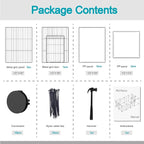 Pet Playpen, Small Animal Cage DIY Wire Fence with Door 15 Panels, Black | Portable Yard Fence for Indoor or Outdoor, for Small Animal, Puppies, Kitties, Bunny, Guinea Pigs, Turtle
