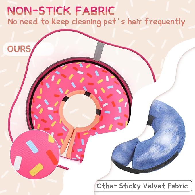 Supet Raised Inflatable Dog Cone Collar to Stop Licking, Soft Dog Cone Alternative After Surgery, Doggie Neck Donut Collar for Small Medium Large Dogs