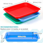 Tessco for you 3 Pcs Kitten Litter Box Shallow Low Entry Open Cat Litter Box Waterproof Plastic Small Rabbit Pan Tray Travel Toilet for Senior Cat Kitten Training(Fresh Color,15.1 x 12 x 1.4 Inch)