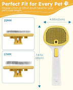 Cat Steam Brush for Cats & Dogs, Pet Steam Brush 3-in-1 with 2 Mist Modes, One-Touch Self Cleaning, Magnetic Safe Charging, Cat Hair Brush for Shedding, Dog Brush for Shedding, Yellow