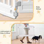 NEWBULIG Dog Playpen 6-Panel, 24IN Puppy Playpen, Stable Dog Play Pen Indoors Outdoor with Secure Locking Door, Plastic Pet Fence for Small & Medium Dogs