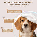 IMMHABI 100 Count Cleaning Deodorizing Pet Glove Wipes for Dogs & Cats, Hypoallergenic Dog Bath Wipes with Natural Deodorizer Persimmon Tannin, Pet Bathing Wipes for Horse Coat Care Coconut Scent