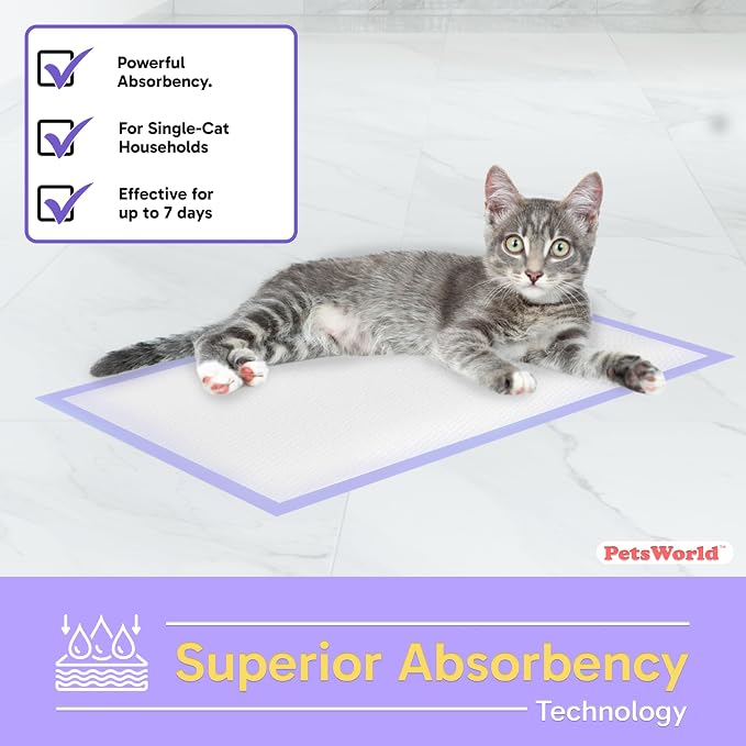PetsWorld Universal Fit Cat Pad Refills for Litter Box, Fresh Scent, Odor Control, Pack of 100