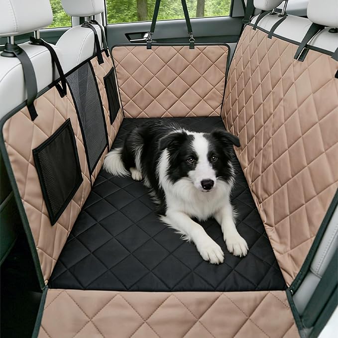 Back Seat Extender for Dogs Hard Bottom, Dog Car Seat Cover for Back Seat Holds 420lbs, Sturdy Backseat Dog Platform for Large Breed Dogs, 600D Oxford & Waterproof Pet Hammock for Cars, SUVs & Trucks