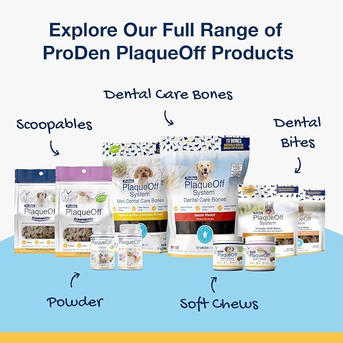 ProDen PlaqueOff Powder for Cats - Cat Plaque Remover - 40g | VOHC Approved Pet Dental Powder - Cat Dental Powder to Reduce Tartar and Support Fresh Breath - Feline Oral Care