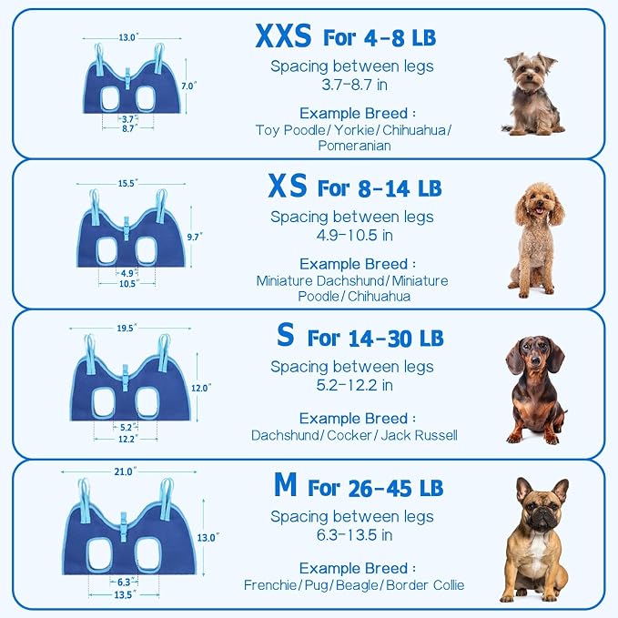 Supet Dog Grooming Hammock, Dog Hanging Harness for Nail Trimming Doorframe, Pet Holder Restraint for Clipping Nails, Pet Hoist Sling for Cutting Nails, Ear & Eye Cleaning, Medicine at Home (S)