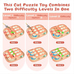 KADTC 2-in-1 Cat Puzzle Toy & Track Balls, Interactive Slow Feeder for Cats | Large Activity Board: 2 Play Modes, 2 Challenge Levels, No Loose Parts; Eases Indoor Boredom, Burns Energy, Curbs Fast Eating