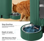 Gardner Pet Automatic Gravity Cat Food Feeder and Water Dispenser Stainless Steel Two-in-One Set Large Capacity Dispenser for Pets Dogs, Puppies, Kittens-(0.8 Gallons x 2)