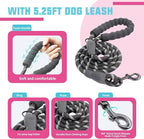 AUROTH Dog Harness and Leash Set, Soft Padded Service Dog Vest with 5.25FT Dog Leash, No Choke, Easy On Pet Vest, Adjustable Reflective No Pull Pet Vest Medium Sized Dog, Easy Walking and Training
