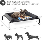 WESTERN HOME Cooling Elevated Dog Bed for Large Dogs, Portable Indoor & Outdoor Raised Dog Bed with Breathable Mesh, Chew Proof Pet Hammock Cots with Removable and Waterproof Bolsters